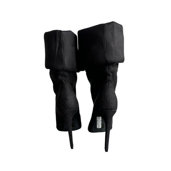 Jeffrey Campbell NWOT Knee High Stiletto Boots Sz 8.5 Suede Wide Calf High Heel - Picture 4 of 7